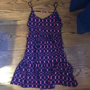 pink and navy summer dress
